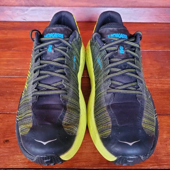 Hoka One One EVO SpeedGoat Shoes Women 9 Trail Sneakers‎ Black Yellow Vibram - Picture 4 of 7